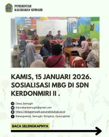 SOSIALISASI MAKANAN BERGIZI GRATIS (MBG) DI SD N KERDONMIRI 2 RONGKOP